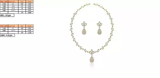 Golden Jewellery Set With Diamonds 11