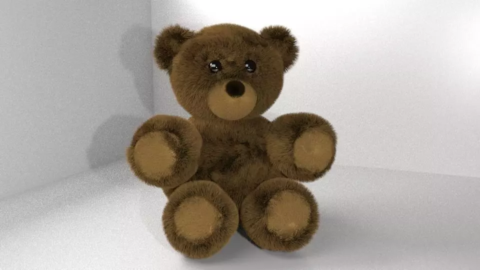 Brown Stuffed Fluffy Teddy Bear 3D model_0