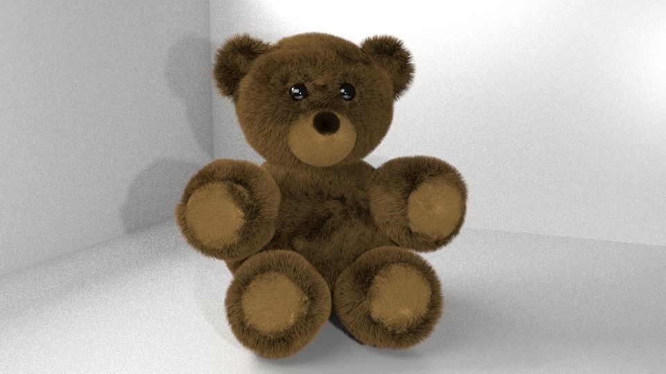 Brown Stuffed Fluffy Teddy Bear 3D model