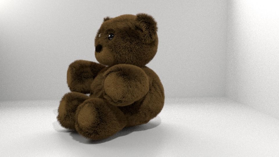 Brown Stuffed Fluffy Teddy Bear 3D model_2