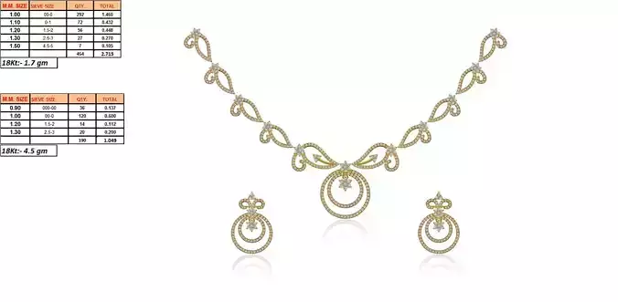 Golden Jewellery Set With Diamonds 15