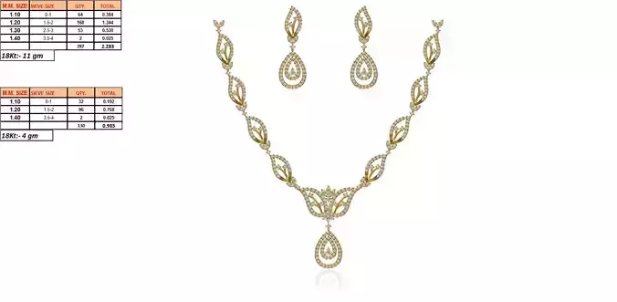 Golden Jewellery Set With Diamonds 16