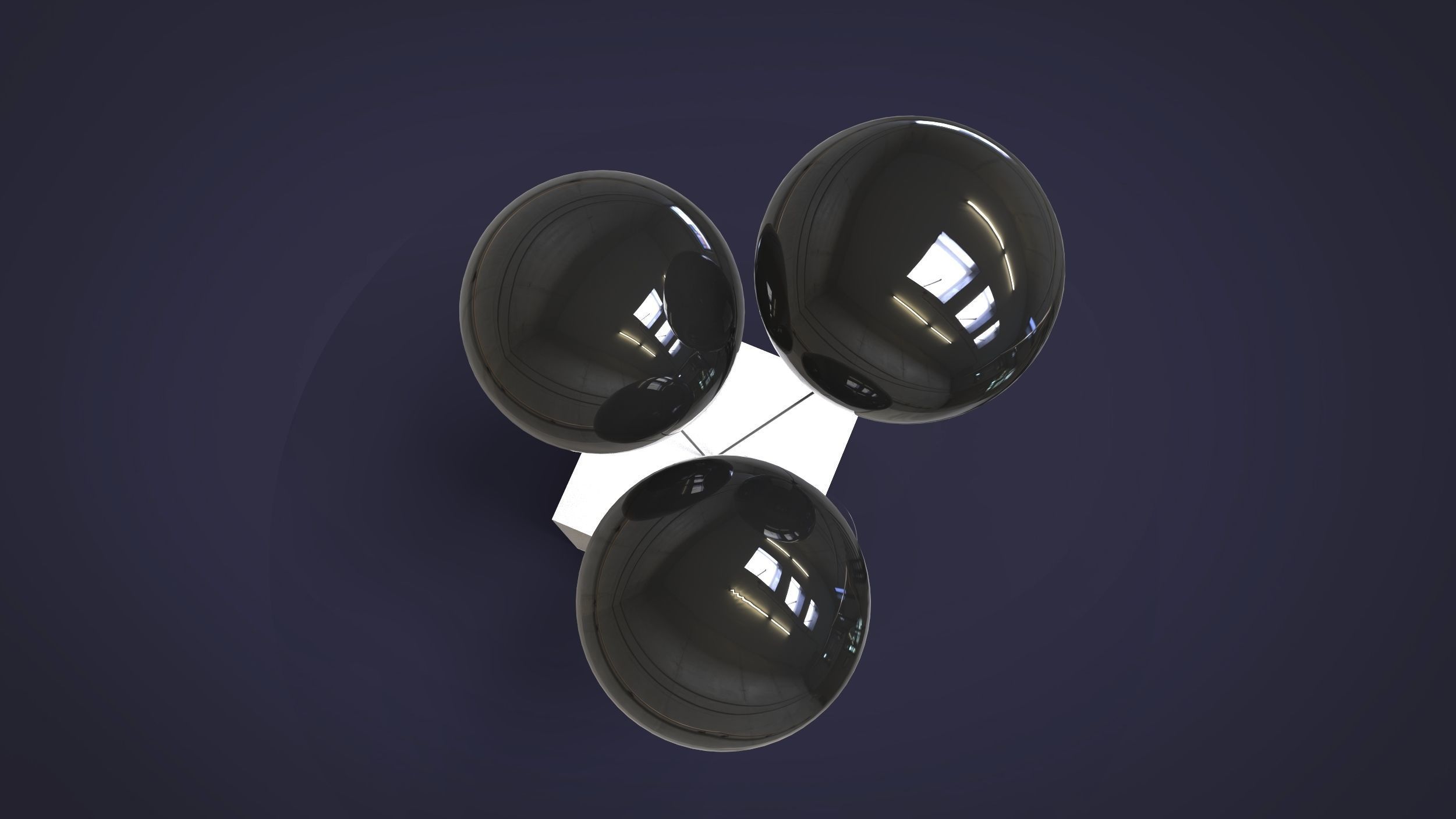 Helium balloons and concrete cube 3D model_6