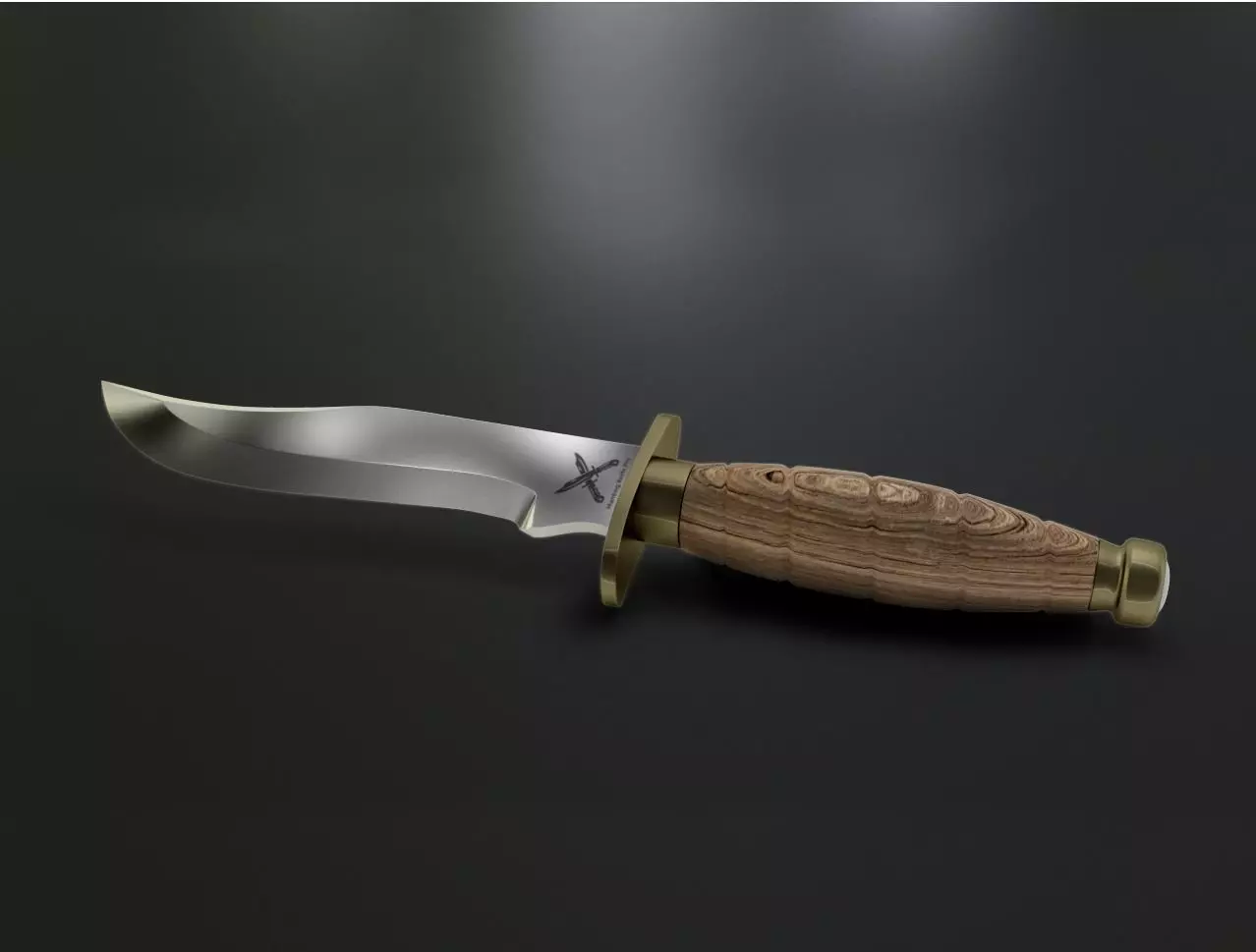 Hunting Knife Free low-poly 3D model_0