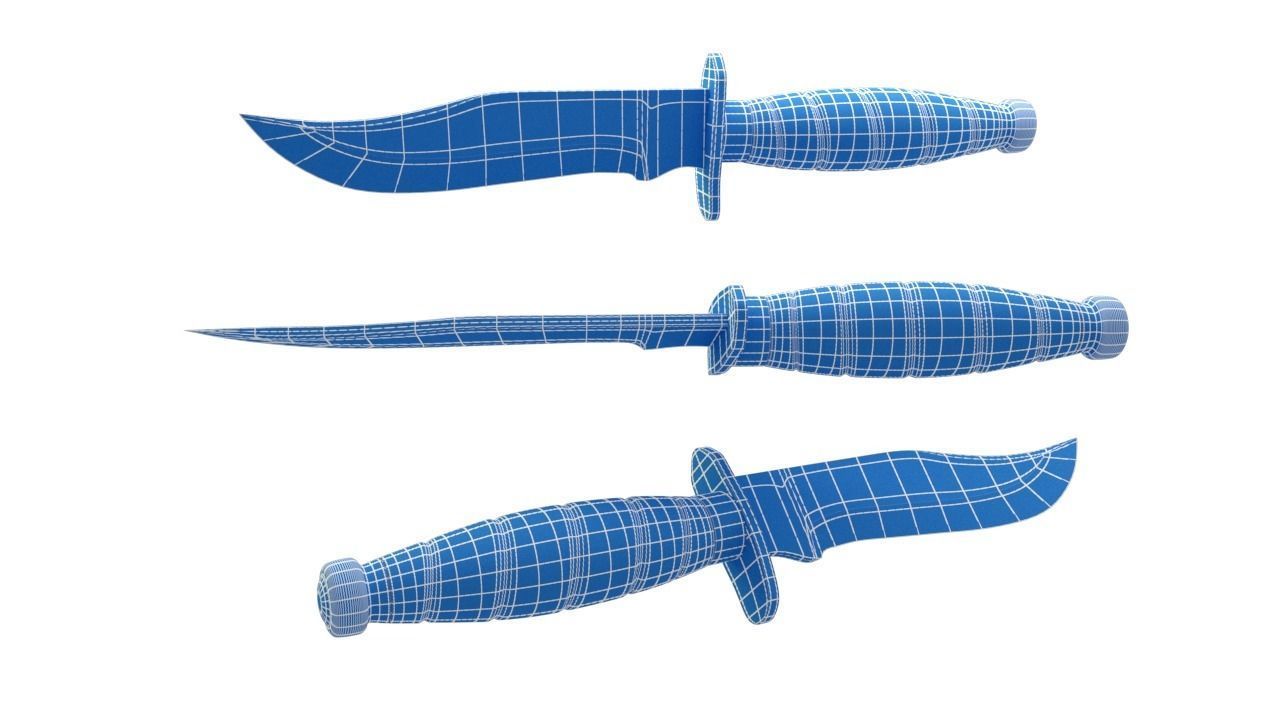 Hunting Knife Free low-poly 3D model_4