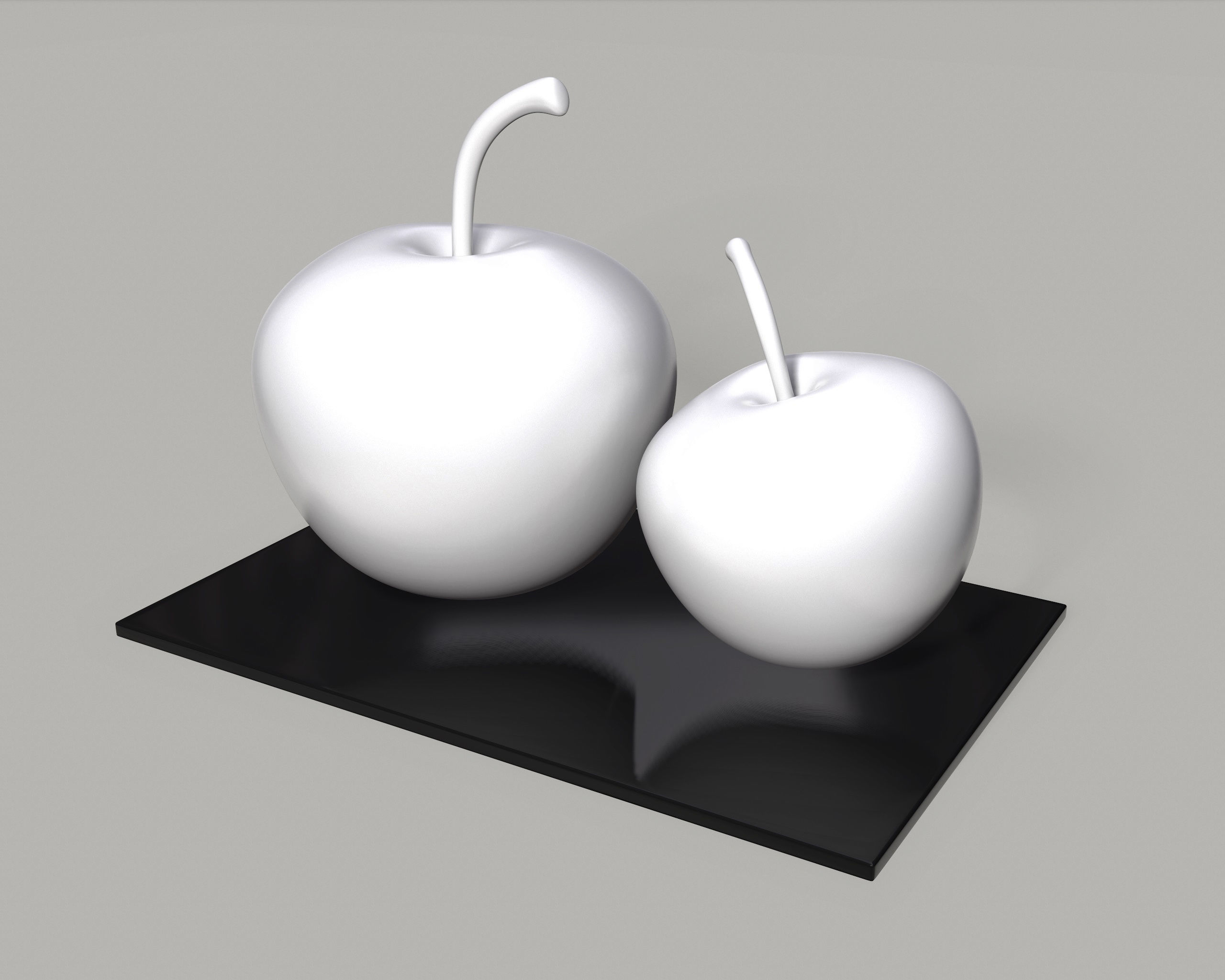 Apple Table Decor Set 3D model_2