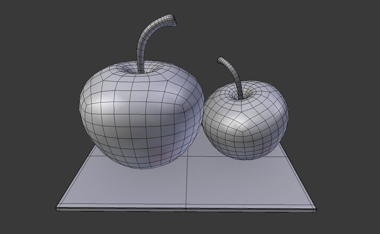 Apple Table Decor Set 3D model_7