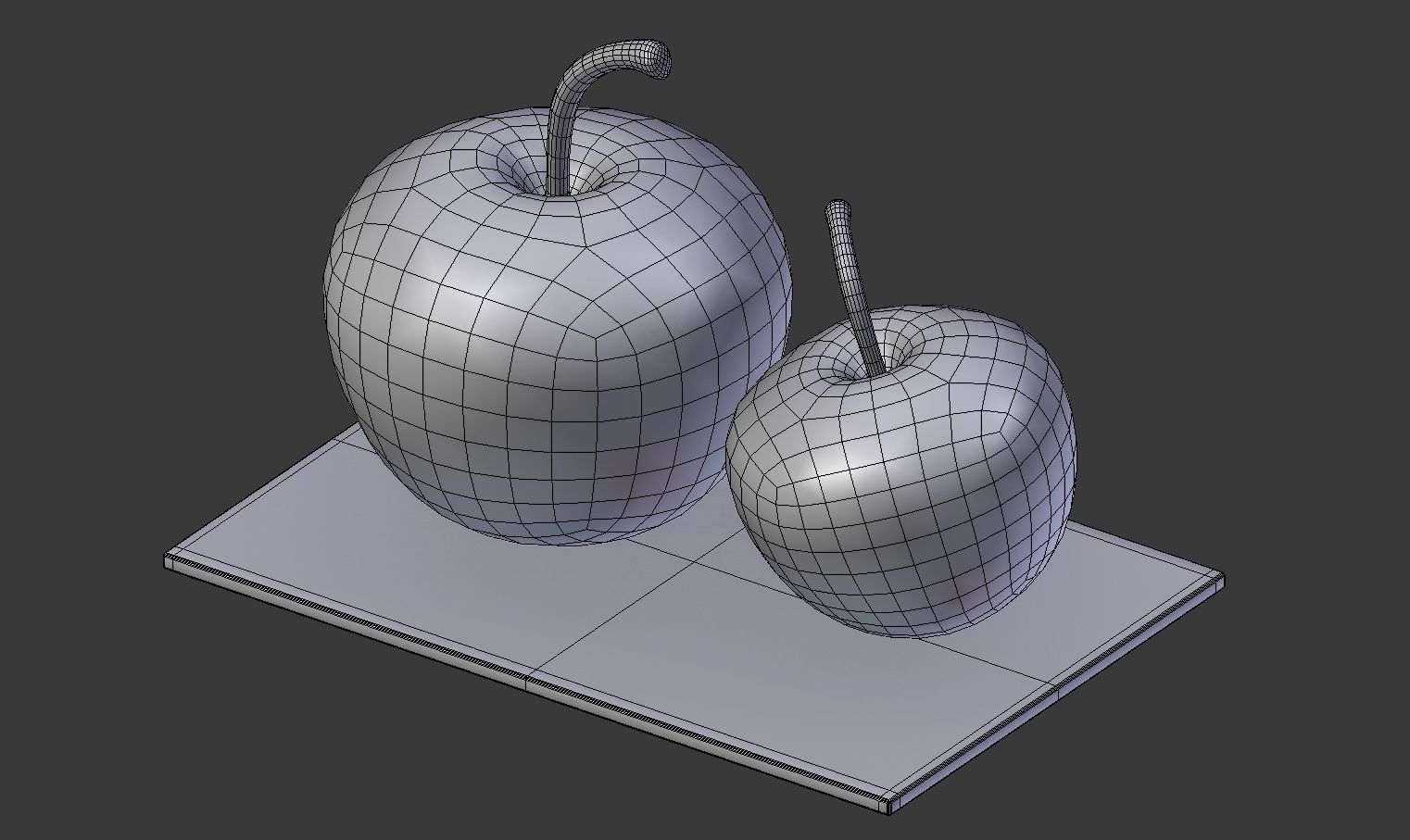 Apple Table Decor Set 3D model_6