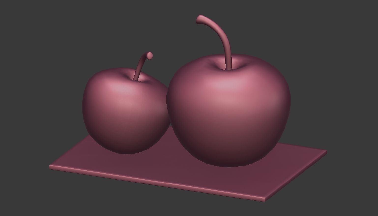 Apple Table Decor Set 3D model_4