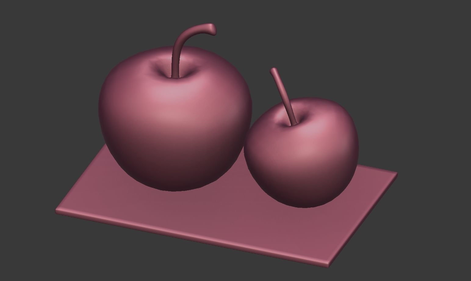 Apple Table Decor Set 3D model_5
