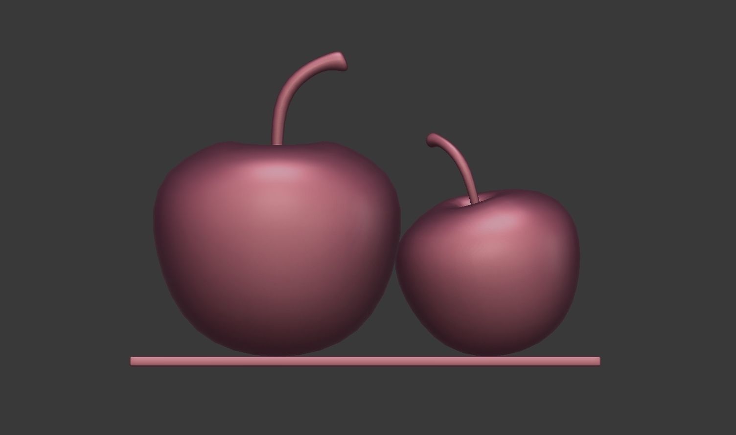 Apple Table Decor Set 3D model_3