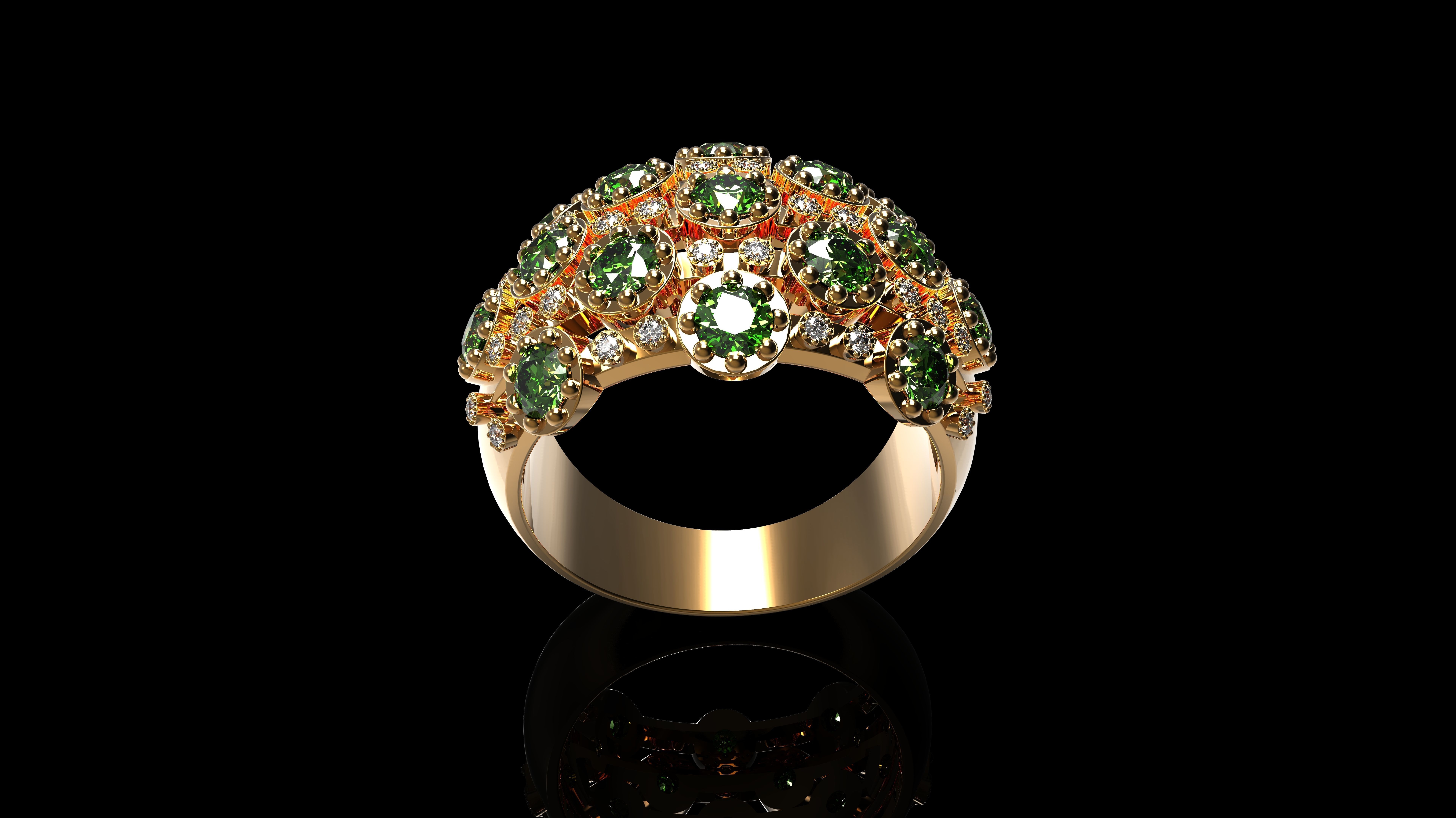 Colored Gemstone Rings N5 3D print model_1