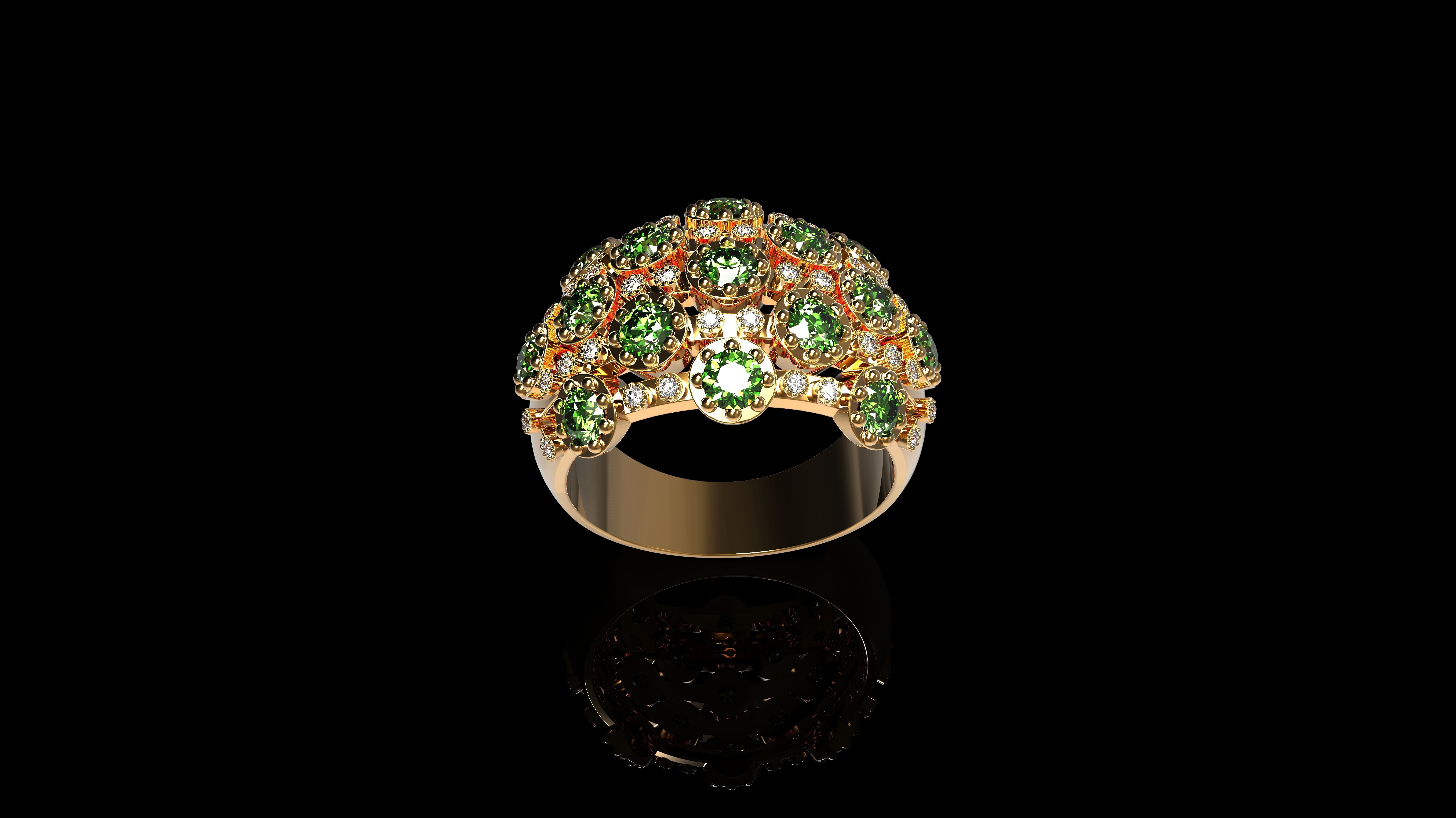 Colored Gemstone Rings N5 3D print model_5