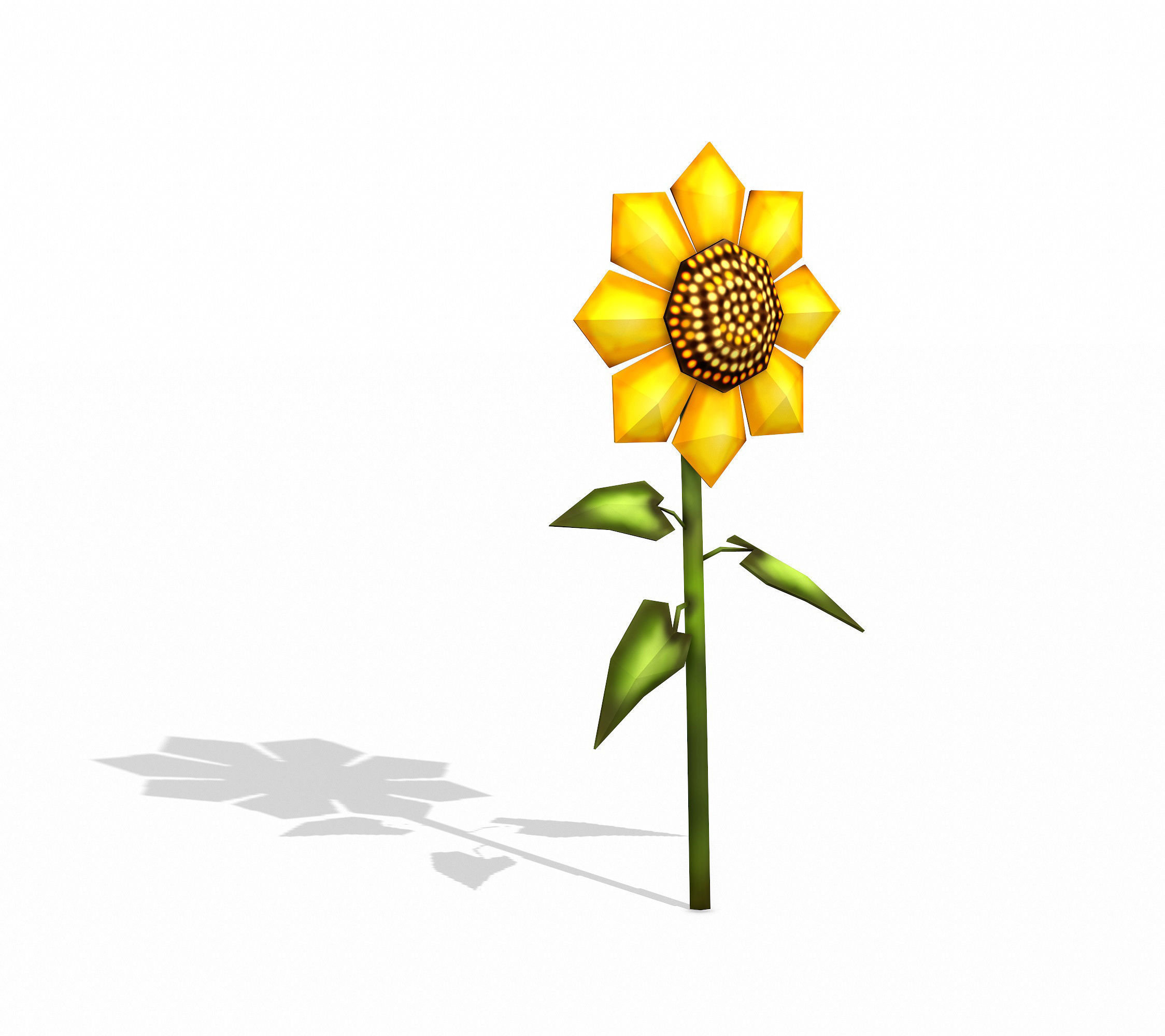 Sunflower LOW POLY Low-poly 3D model_1