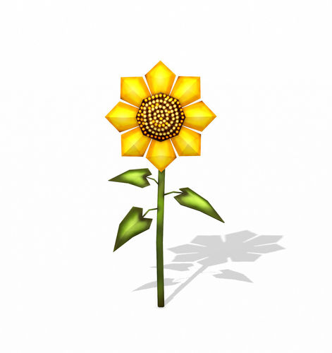 Sunflower LOW POLY Low-poly 3D model
