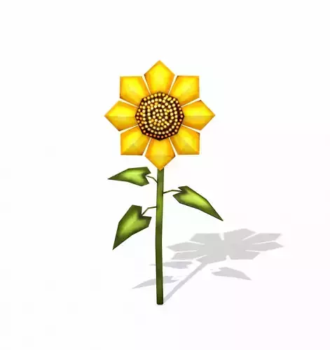 Sunflower LOW POLY Low-poly 3D model