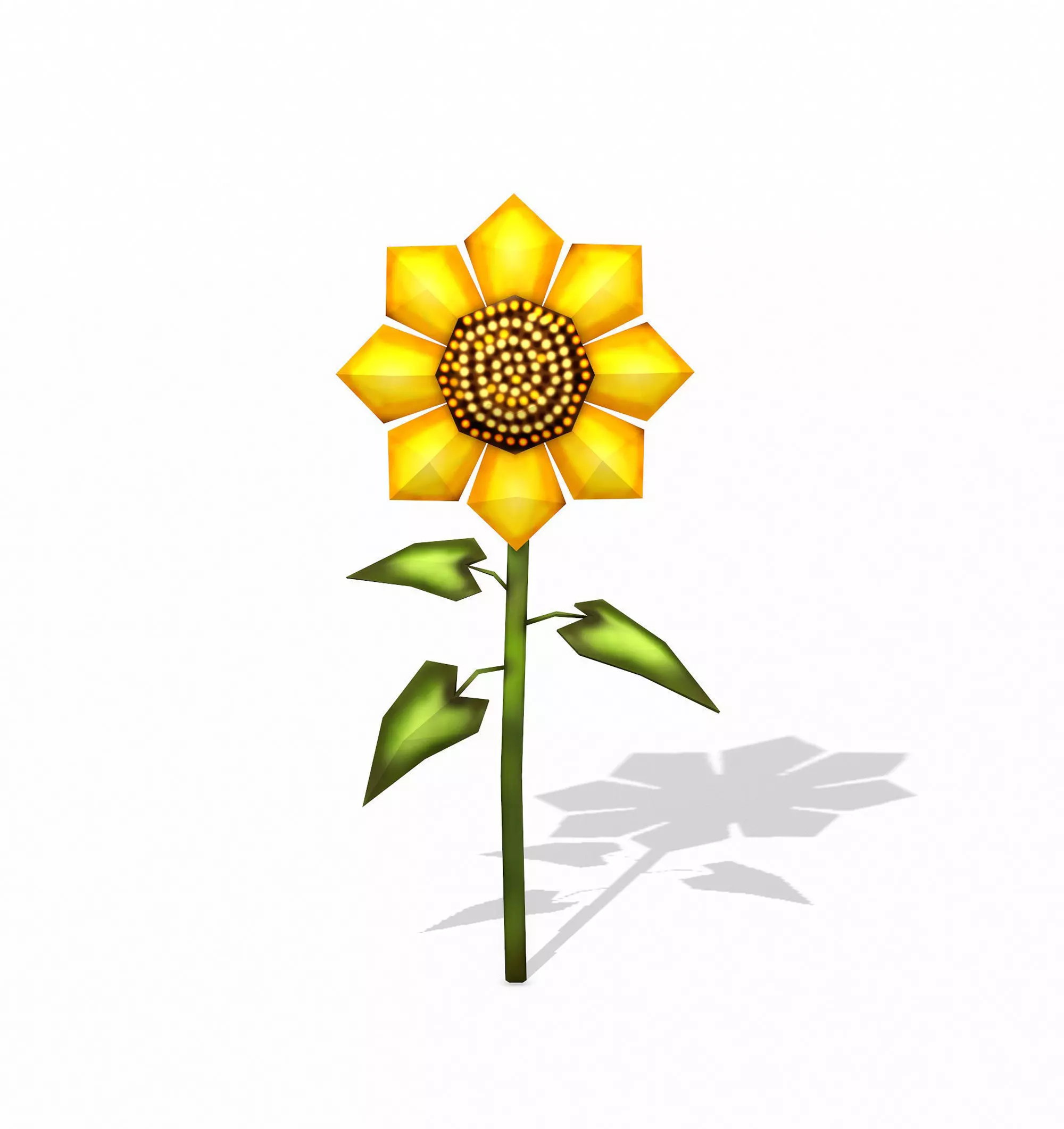 Sunflower LOW POLY Low-poly 3D model_0
