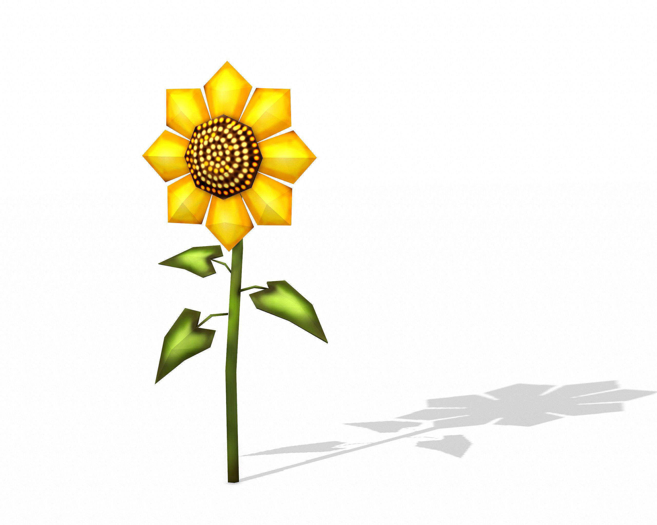 Sunflower LOW POLY Low-poly 3D model_3
