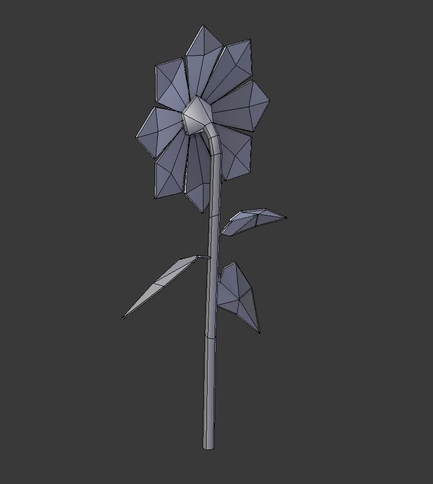 Sunflower LOW POLY Low-poly 3D model_7