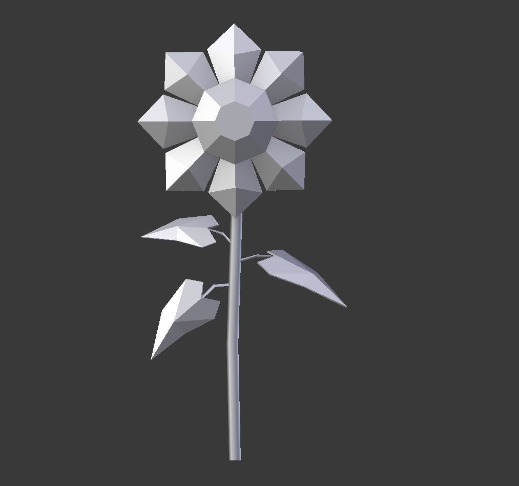 Sunflower LOW POLY Low-poly 3D model_5