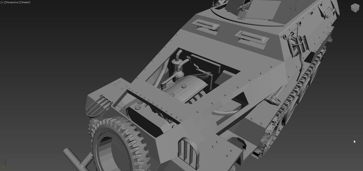 ww2 sdkfz 251 HighPoly  transport Vehicle  3D model_9