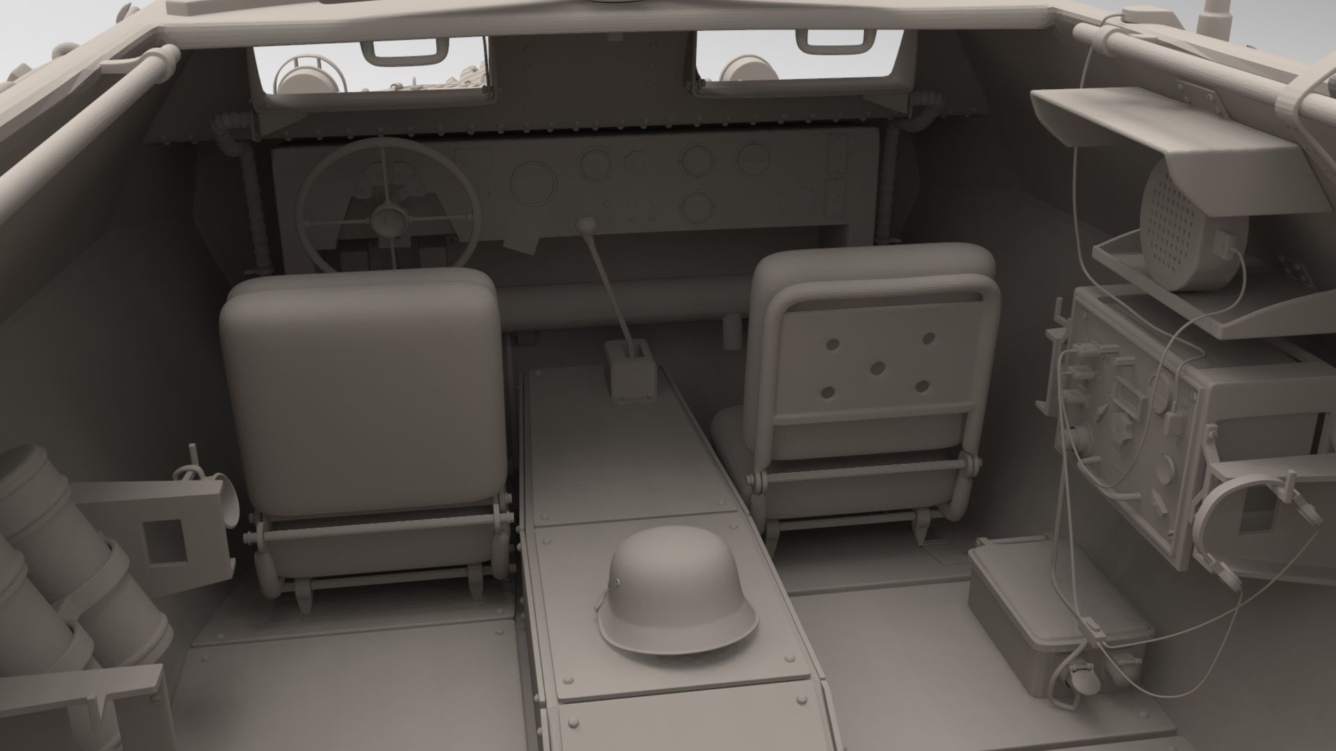 ww2 sdkfz 251 HighPoly  transport Vehicle  3D model_16