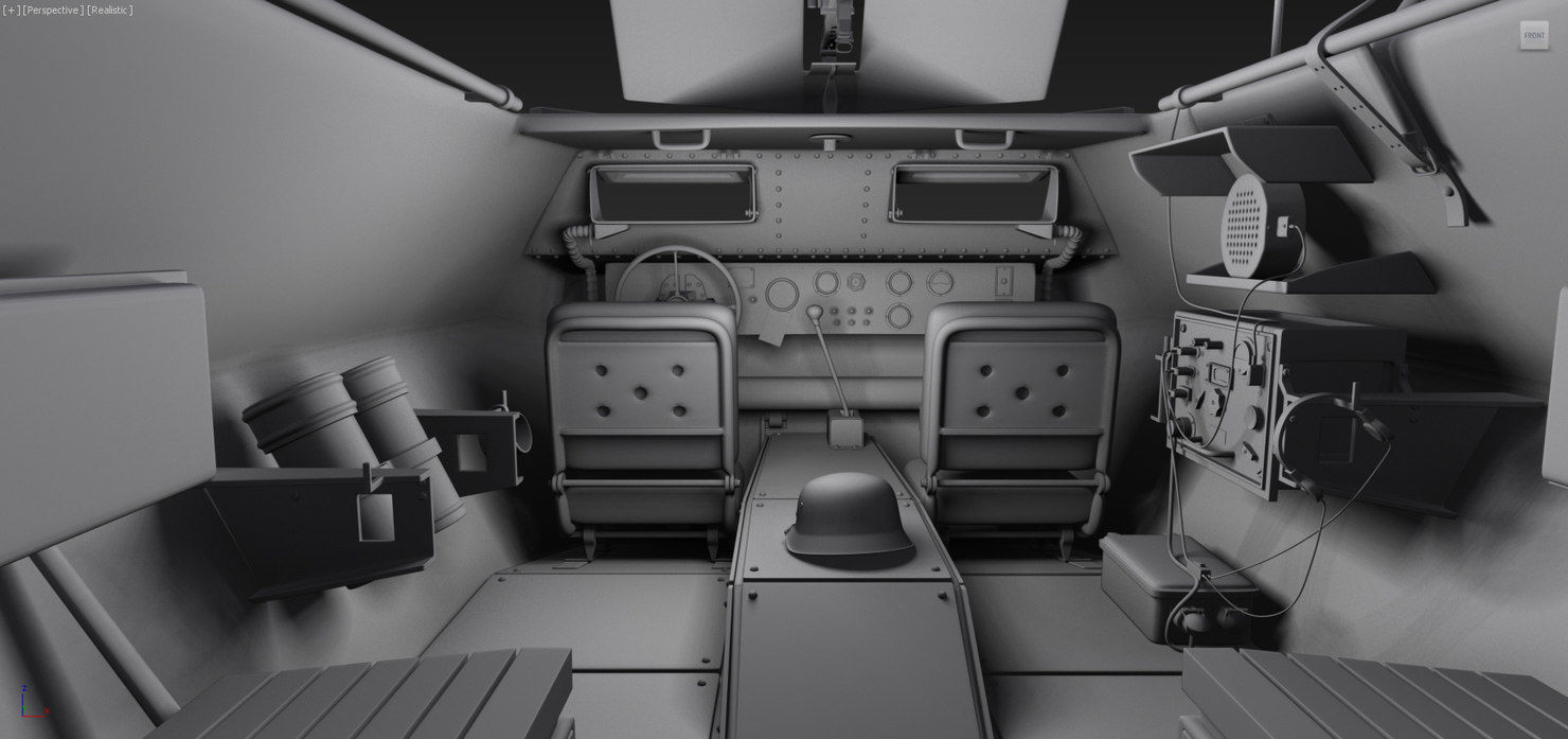 ww2 sdkfz 251 HighPoly  transport Vehicle  3D model_13