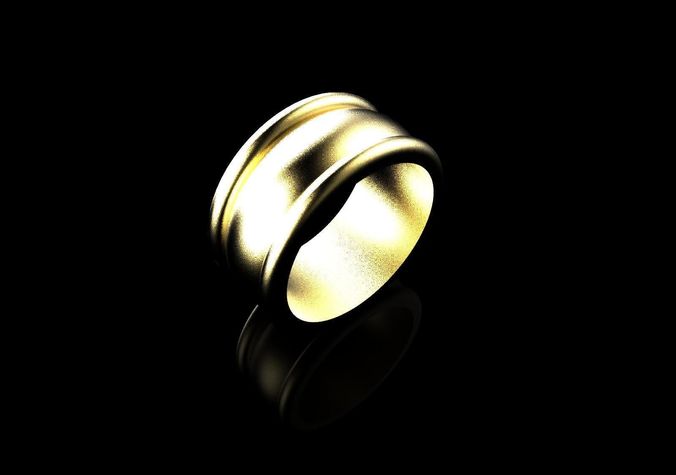 Minimal Style Band Ring of Gold 14K Free 3D print model