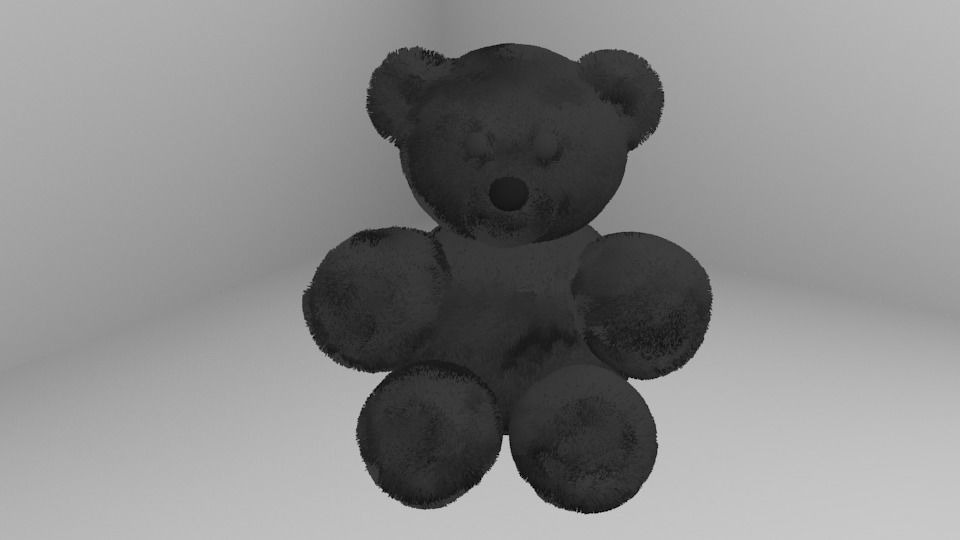 Pink Red Fluffy Teddy Bear 3D model_4