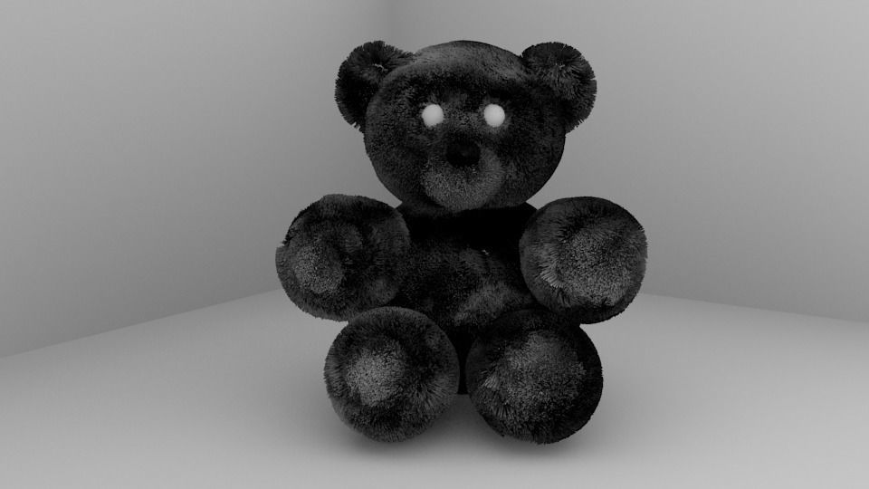Pink Red Fluffy Teddy Bear 3D model_3