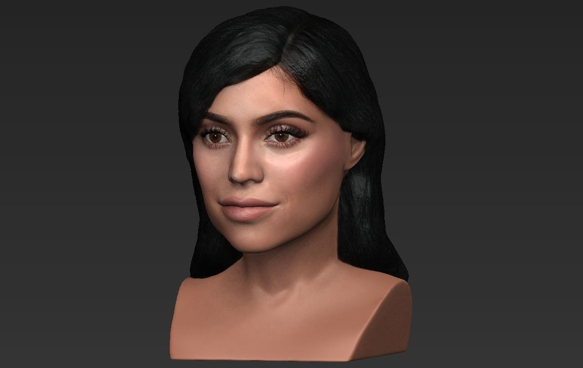 Kylie Jenner bust ready for full color 3D printing 3D print model_19