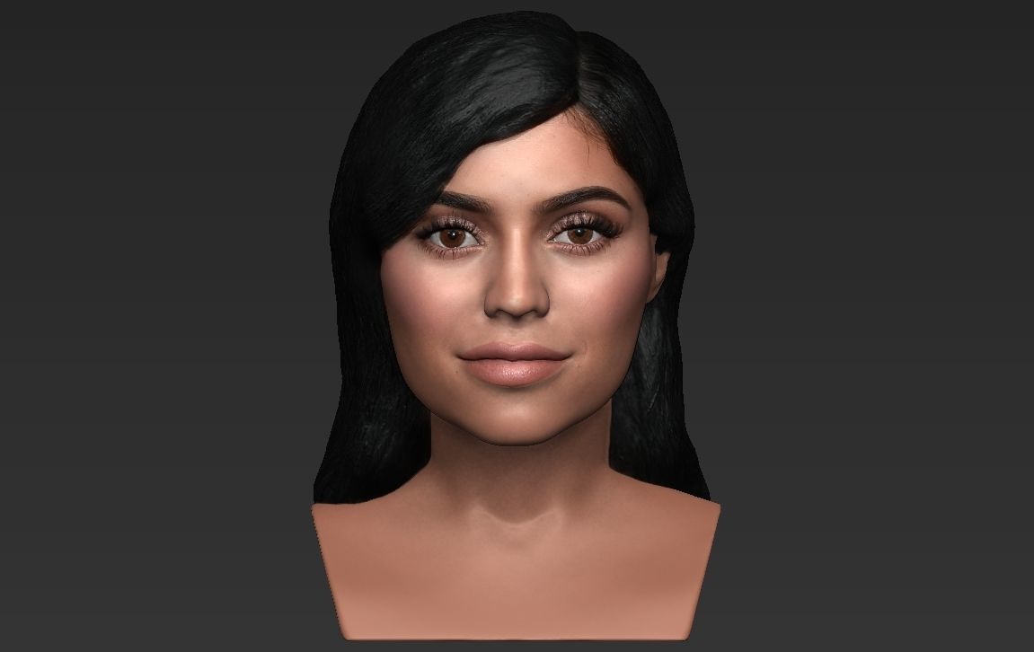 Kylie Jenner bust ready for full color 3D printing 3D print model_18