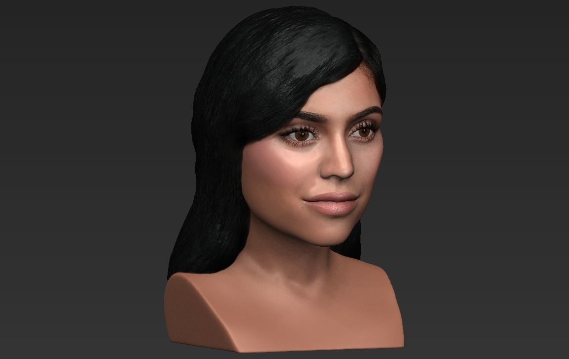 Kylie Jenner bust ready for full color 3D printing 3D print model_20
