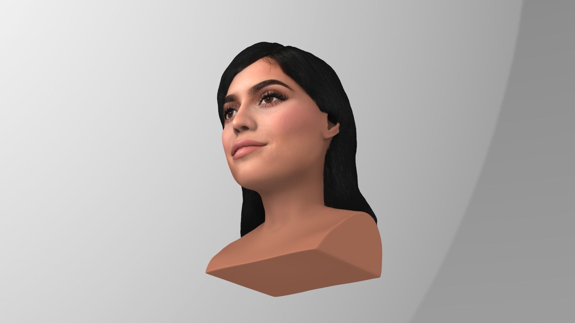 Kylie Jenner bust ready for full color 3D printing 3D print model_16