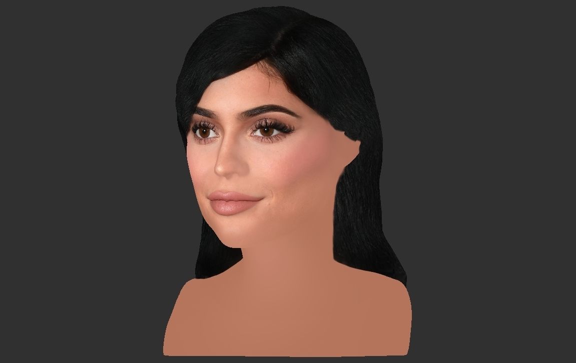 Kylie Jenner bust ready for full color 3D printing 3D print model_23