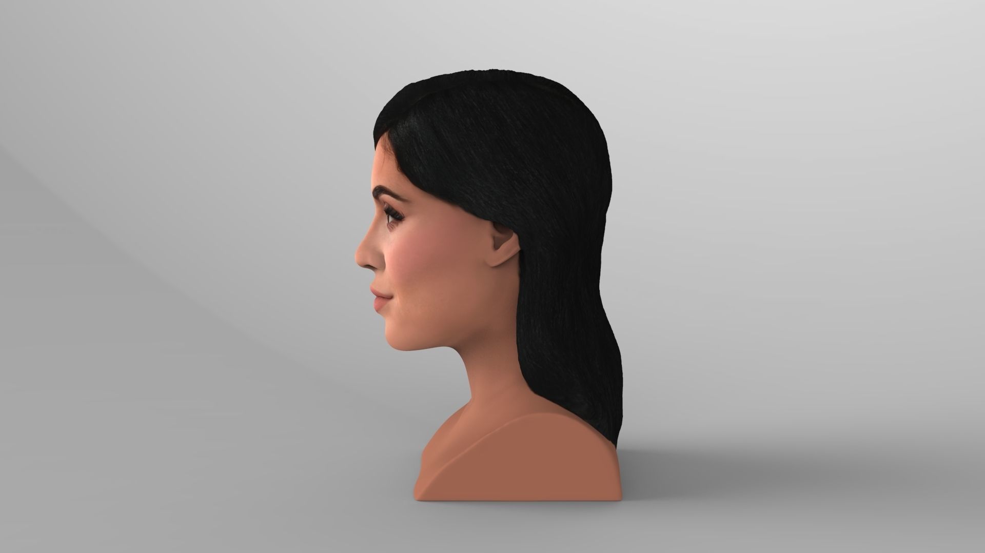 Kylie Jenner bust ready for full color 3D printing 3D print model_7