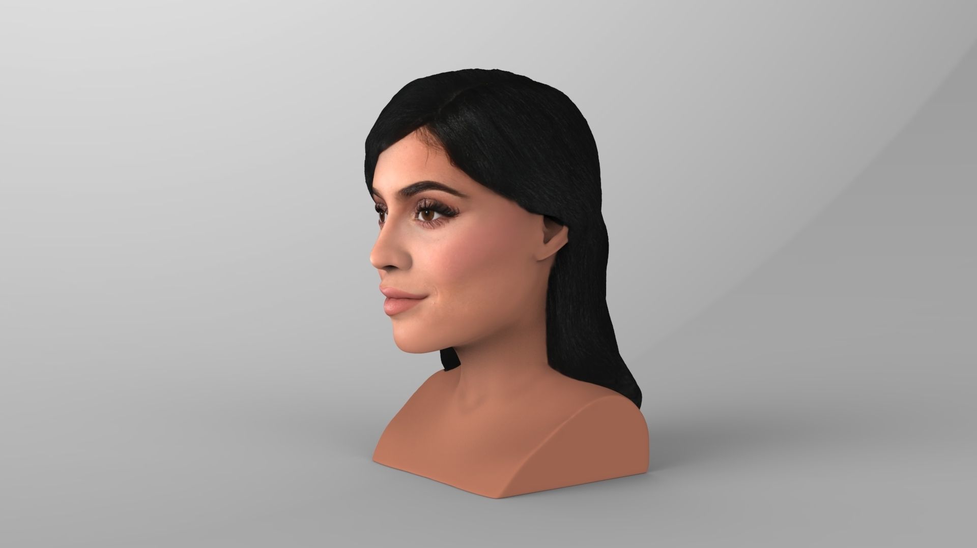 Kylie Jenner bust ready for full color 3D printing 3D print model_8