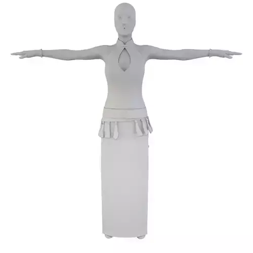 Blood Goddess 3D Woman Costume model Low-poly 3D model