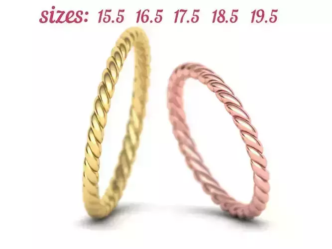 Just Rope Ring 5 sizes N0264 3D print model