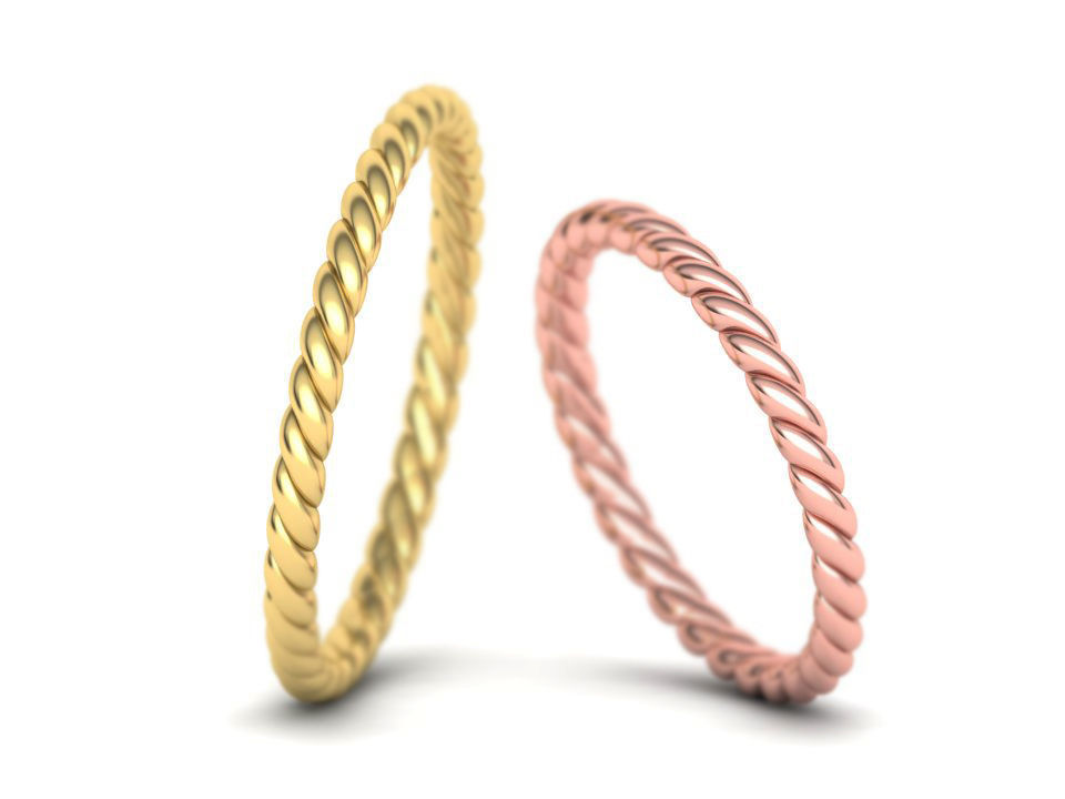 Just Rope Ring 5 sizes N0264 3D print model_1