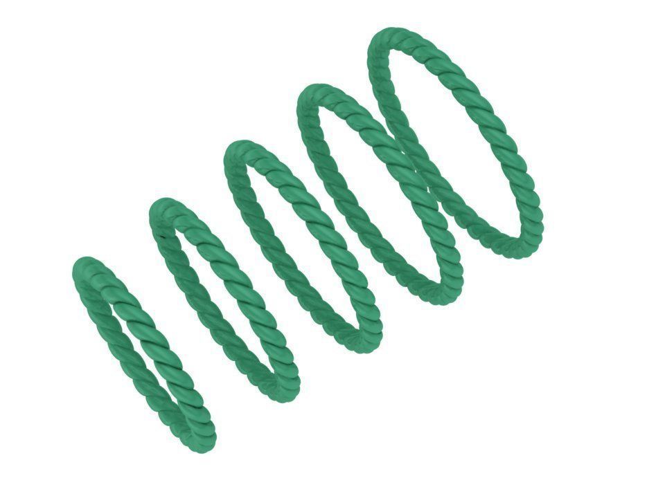 Just Rope Ring 5 sizes N0264 3D print model_7