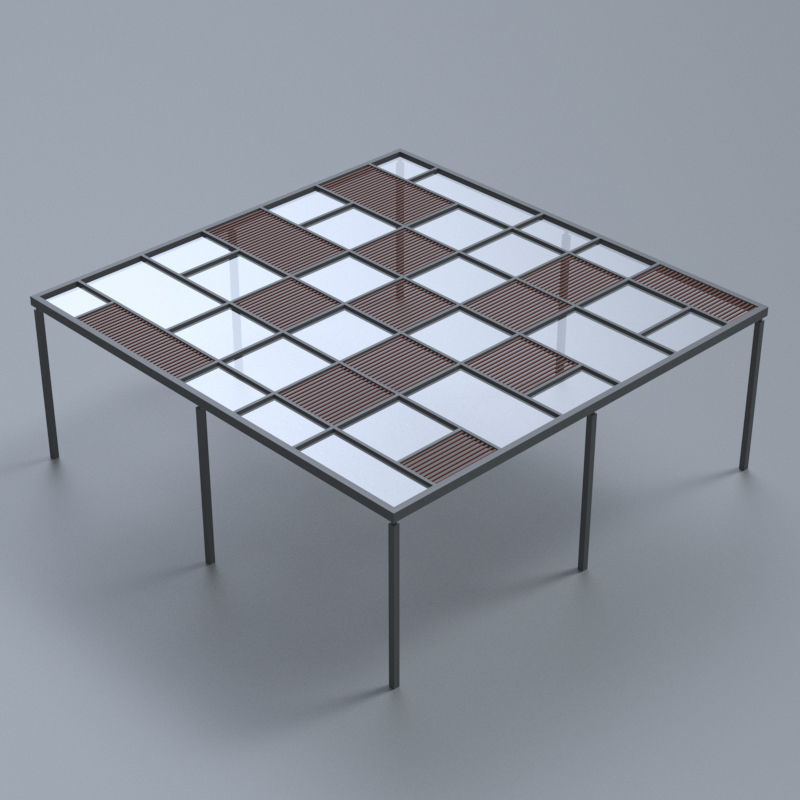 Fabricated sun shade 3D model_3