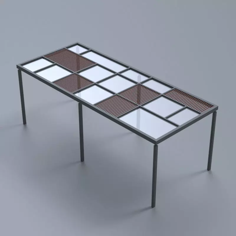 Fabricated sun shade 3D model_0