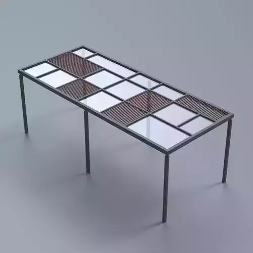 Fabricated sun shade 3D model