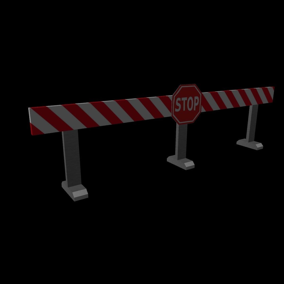 Road Block Package Low-poly 3D model_10