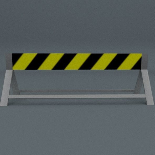 Road Block Package Low-poly 3D model_1
