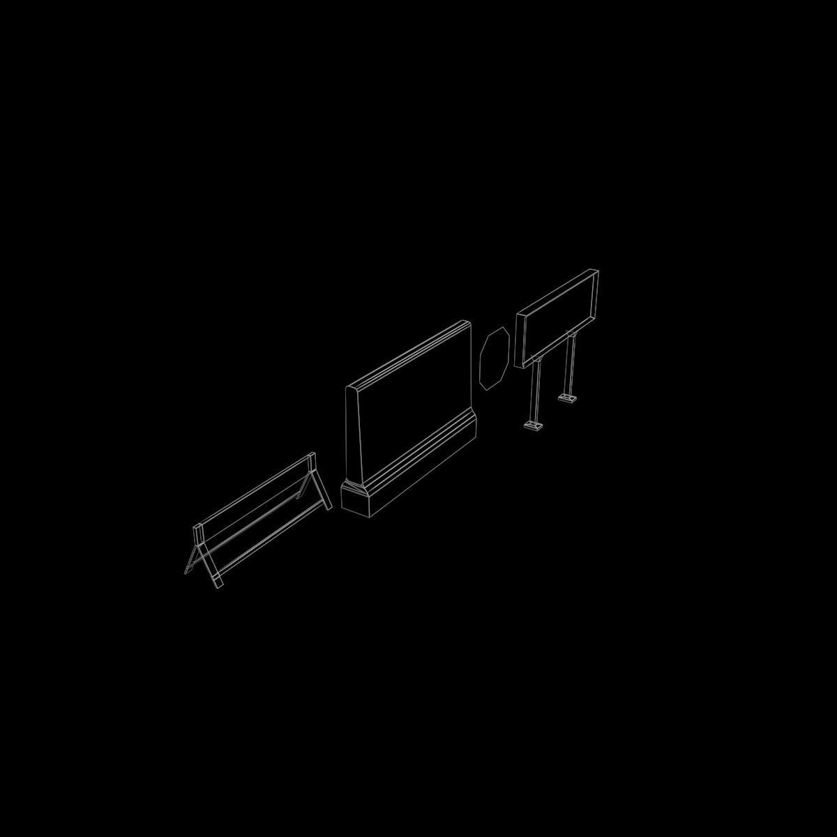 Road Block Package Low-poly 3D model_14