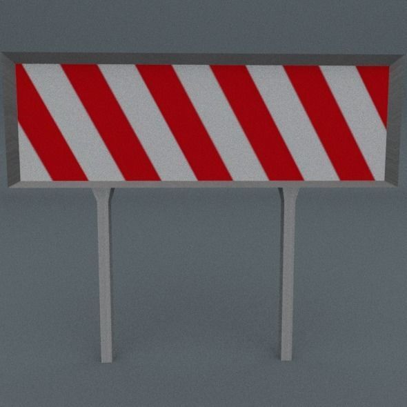 Road Block Package Low-poly 3D model_4