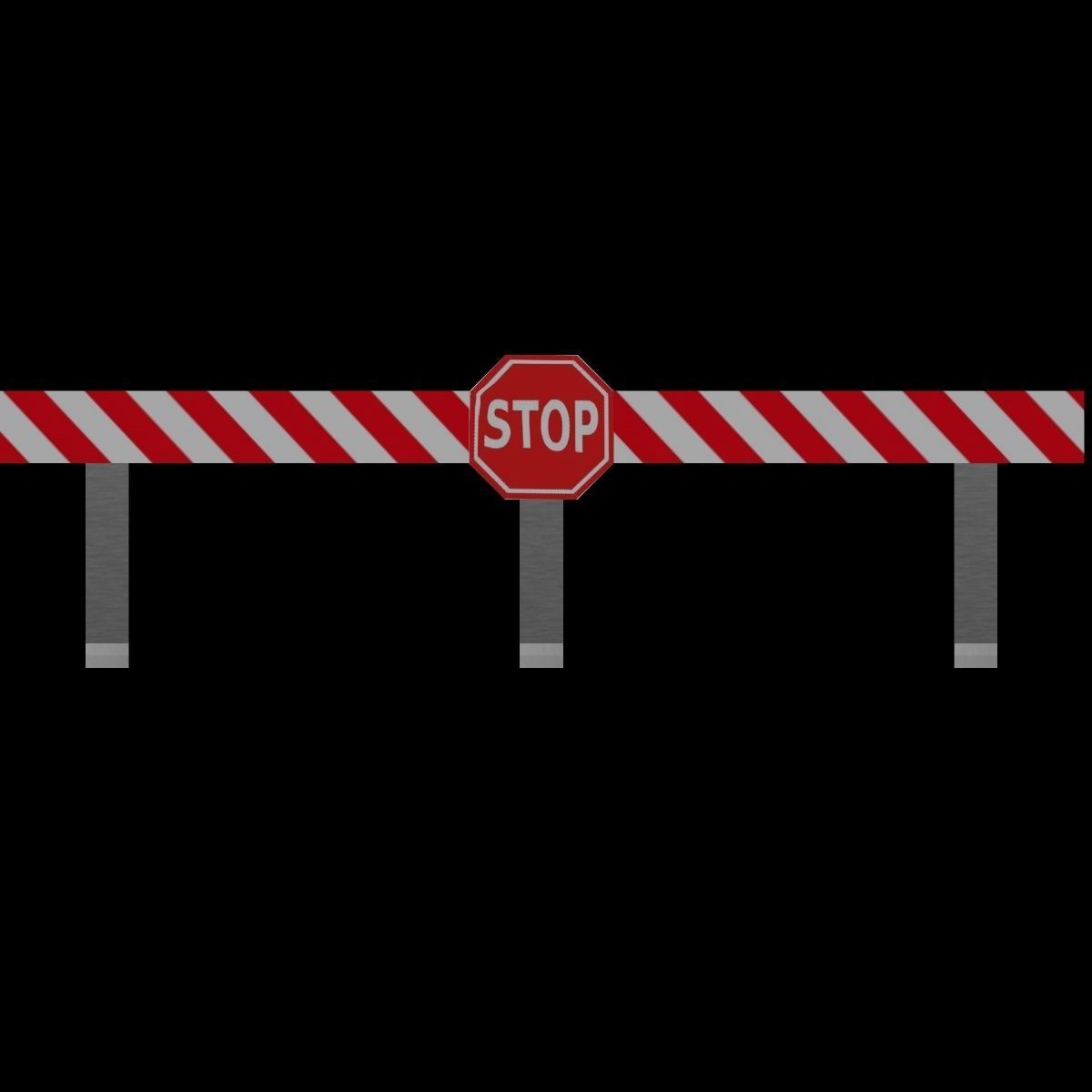 Road Block Package Low-poly 3D model_12