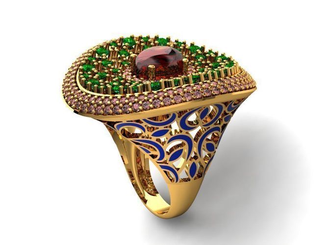 enameling gold ring 3D print model